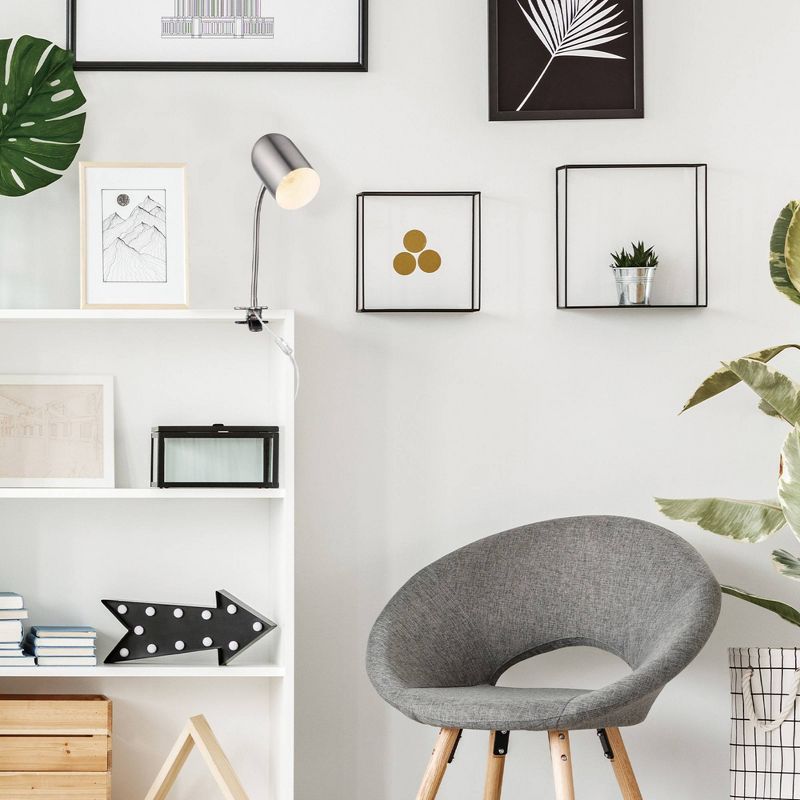 15" Carter Clip Arm Adjustable Gooseneck Table Lamp Brushed Nickel - Globe Electric