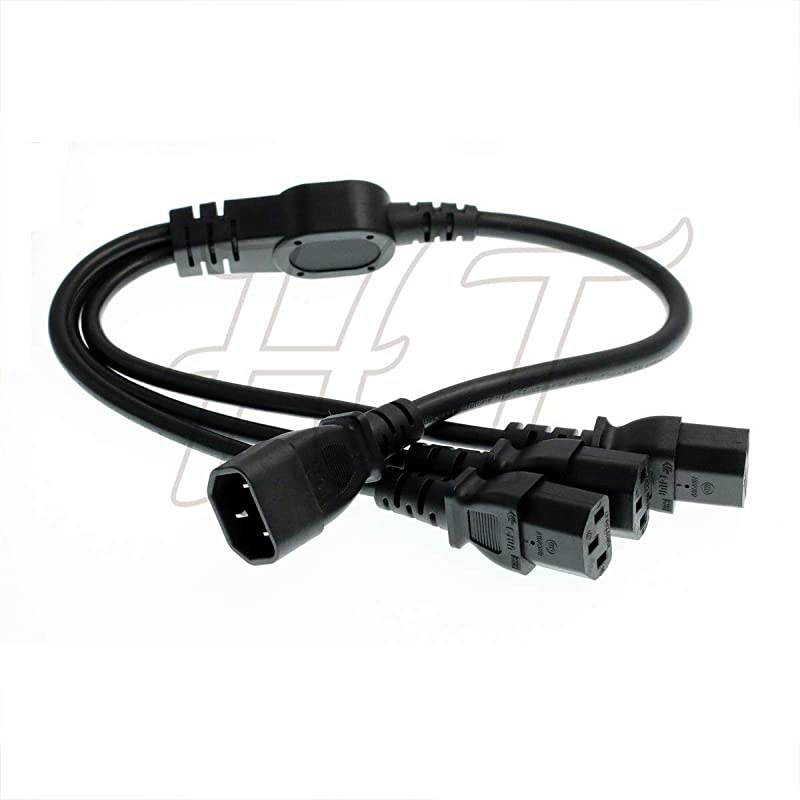 UPS PDU Computer PC Power Splitter Cord Male C14 to 3 x Female C13 10A 250V Extension Cable 24 C143xC13 60cm