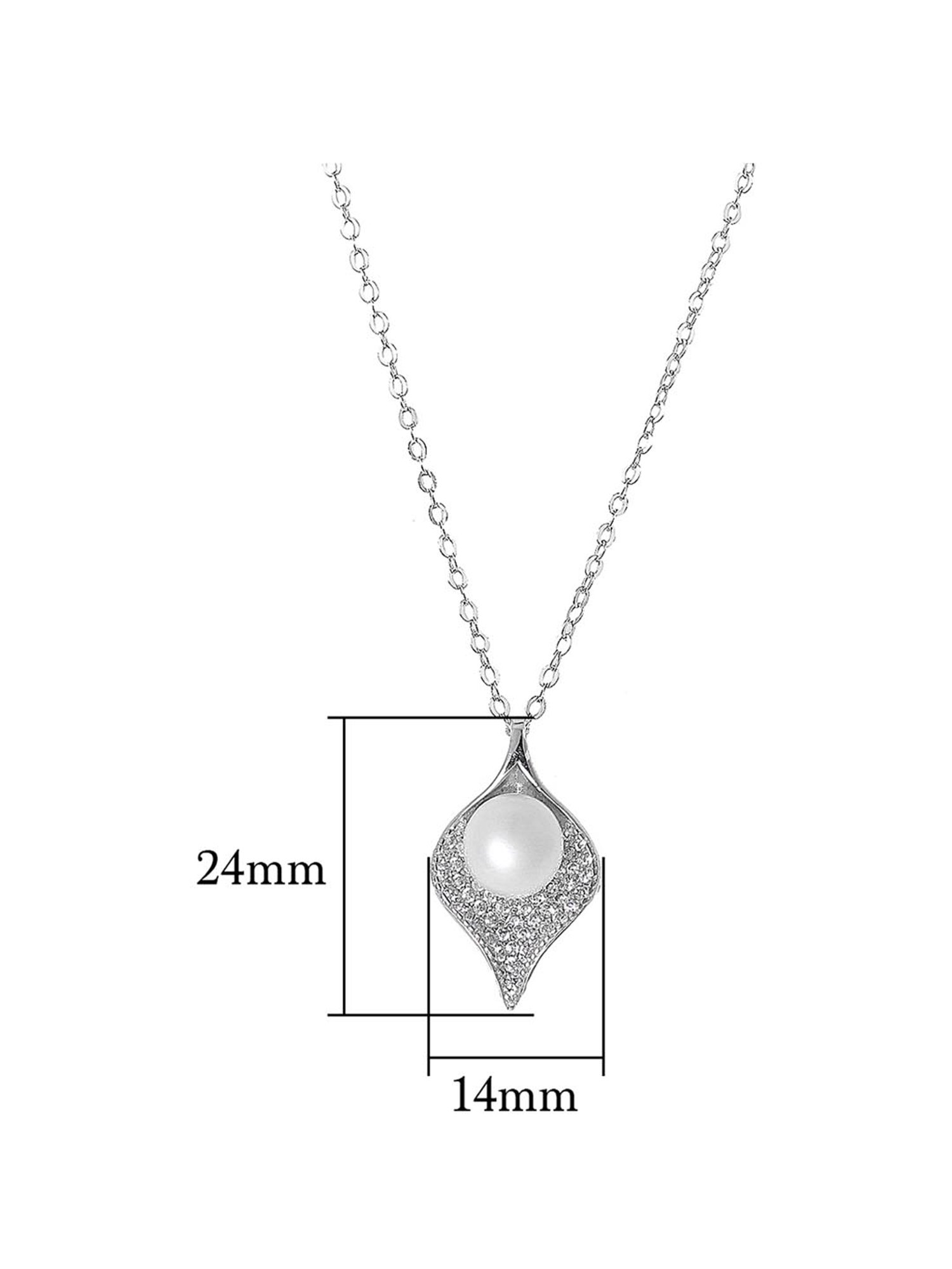 GIVA 92.5 Sterling Silver Seashell Pearl Necklace for Women