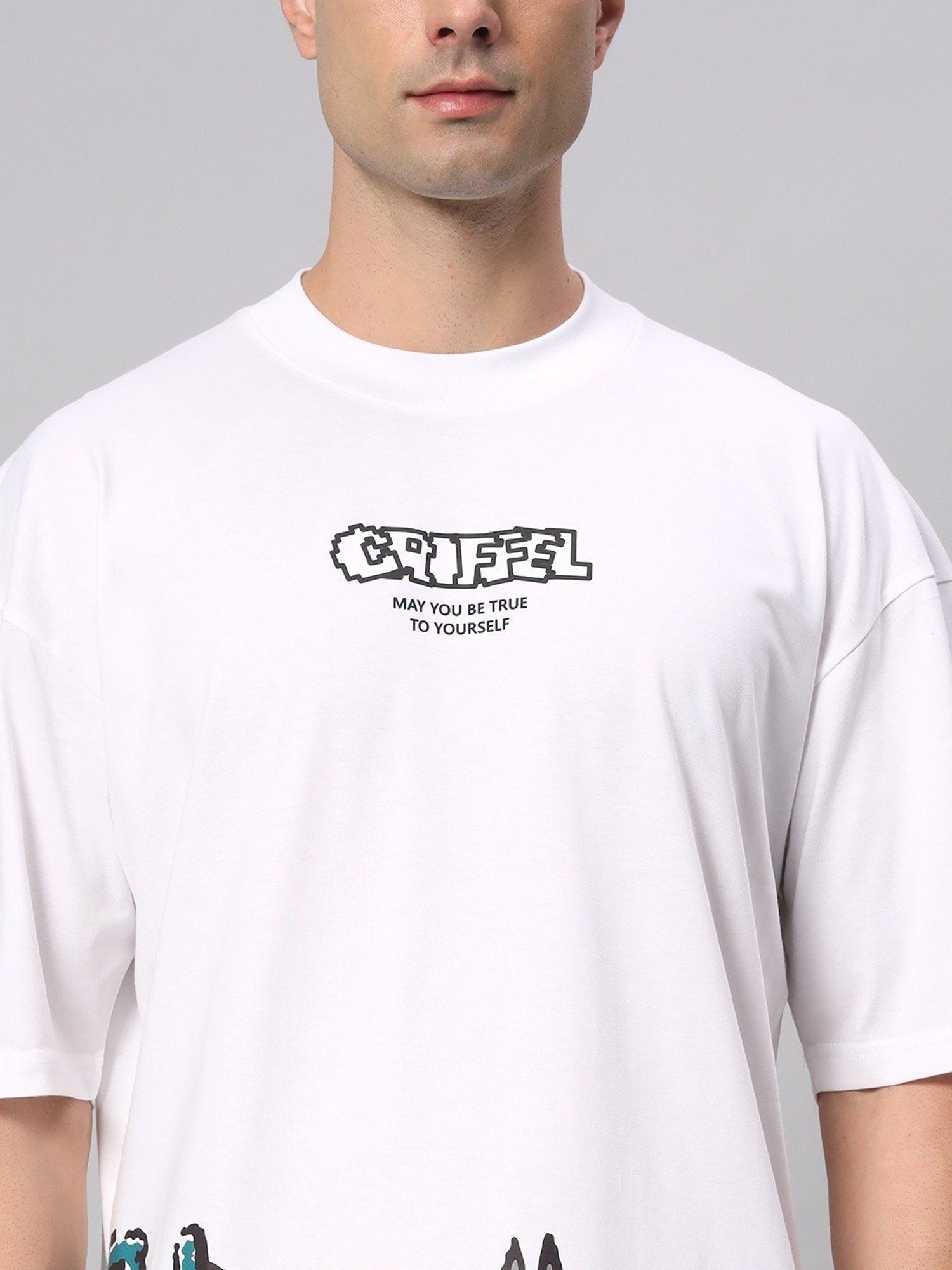 Griffel White Cotton Loose Fit Printed Co-Ord Set