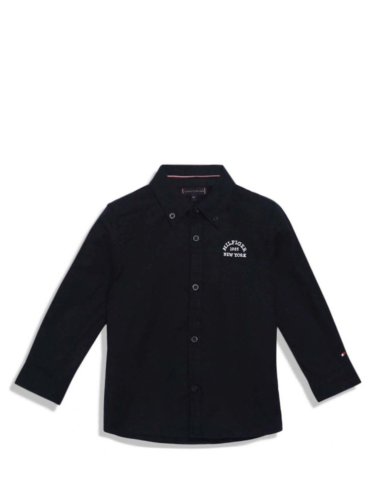 Tommy Hilfiger Boys Blue Solid Regular Shirt