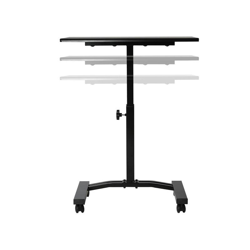 Airlift Mobile Adjustable Height Solid Top Laptop Desk Cart Black - Seville Classics