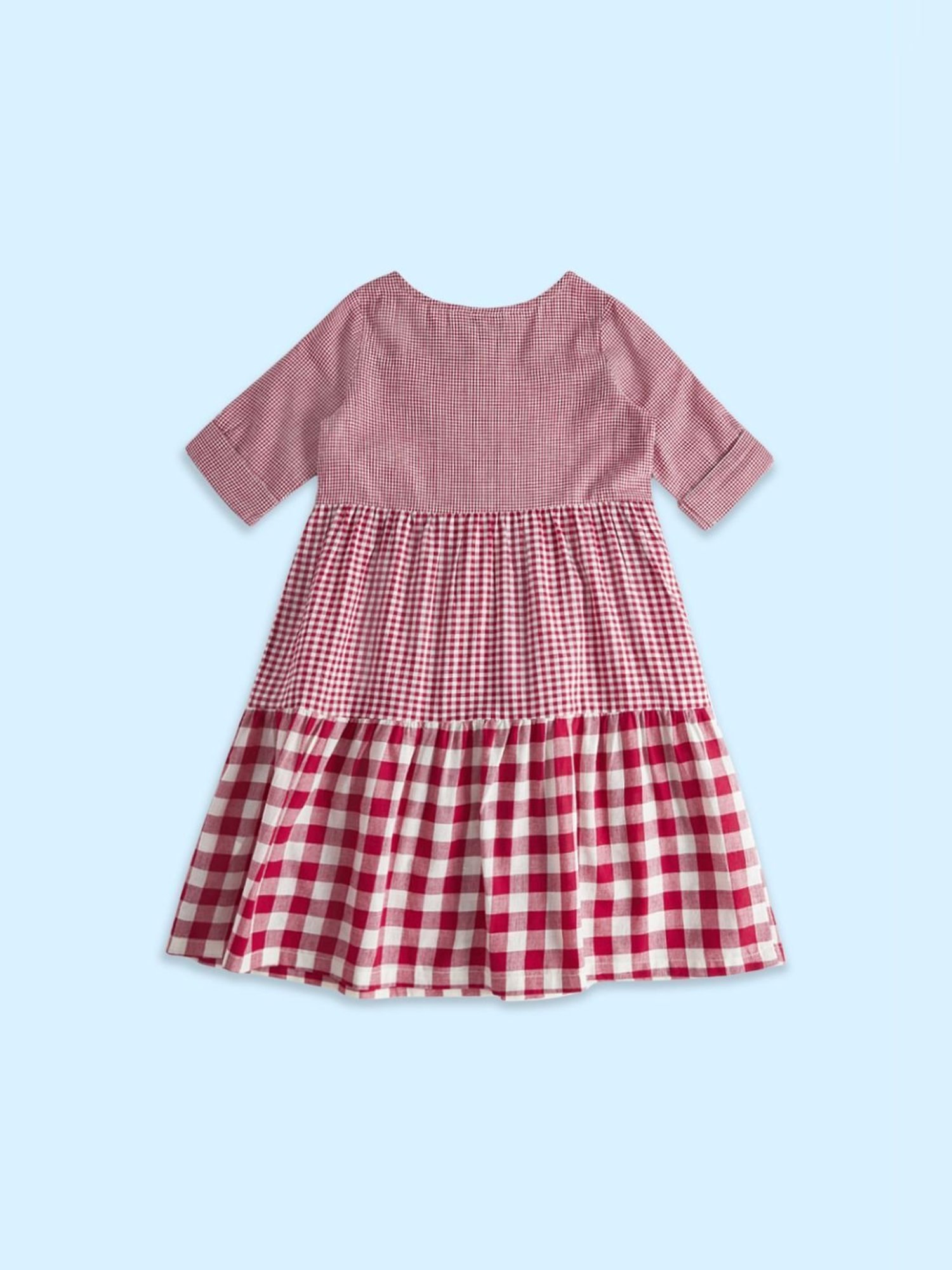 Akkriti by Pantaloons Kids Red Cotton Embroidered Dress