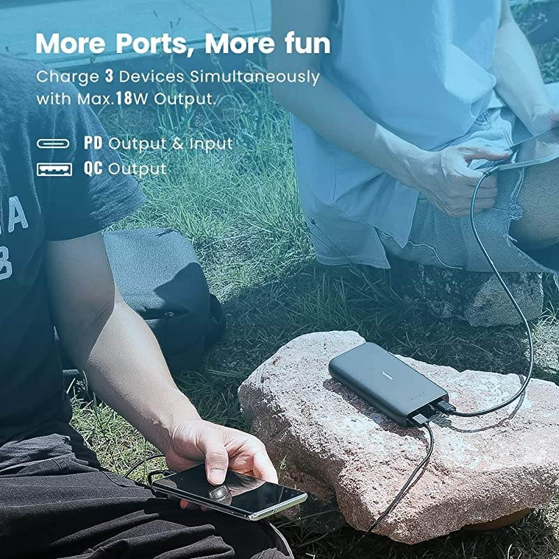 Power Bank 20000mAh USB C Portable Charger 18W Power Delivery Charging Quick Charge 30 External Battery Pack Compatible for iPhone 12 Pro SE 11 Pro Max XS XR iPad Pro Samsung Galaxy Note20