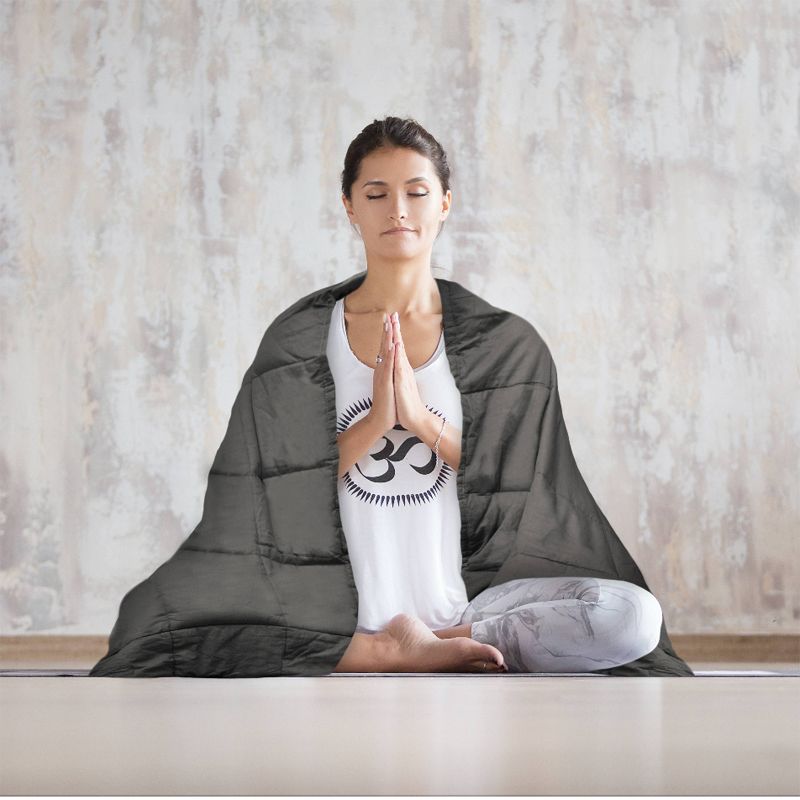 48" x 72" 12lbs Solid Microfiber Weighted Blanket Gray - Pur Serenity