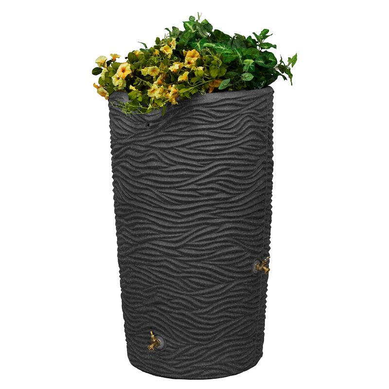 Impressions Palm 65 Gallon Rain Saver - Dark Granite - Good Ideas