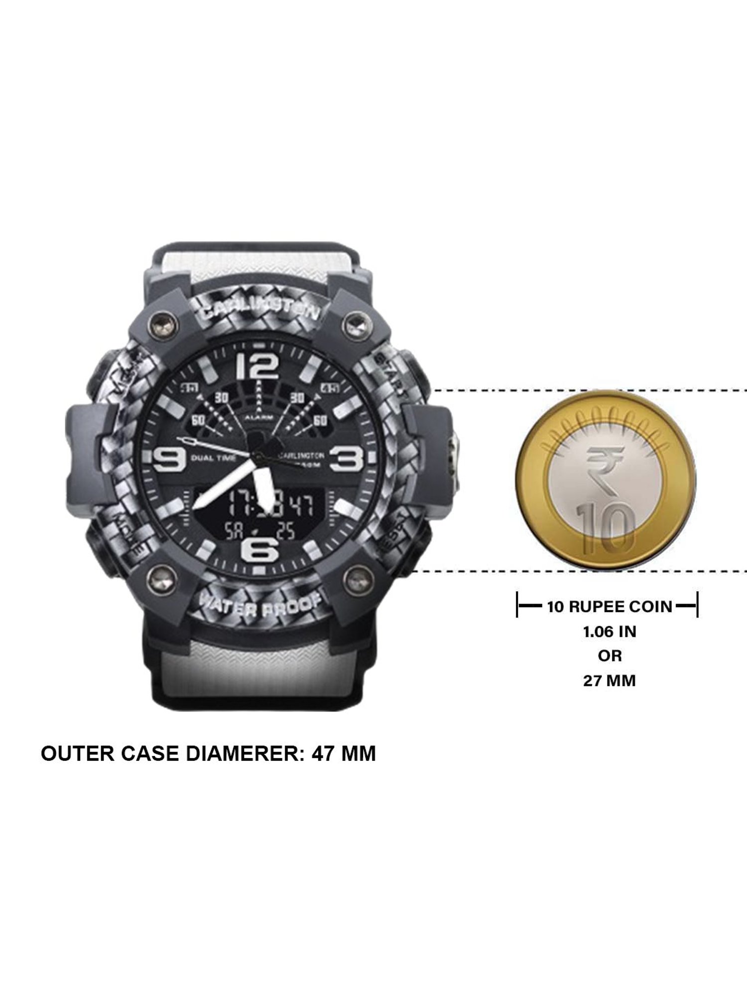 Carlington Endurance 9103 White Chronograph Watch for Men