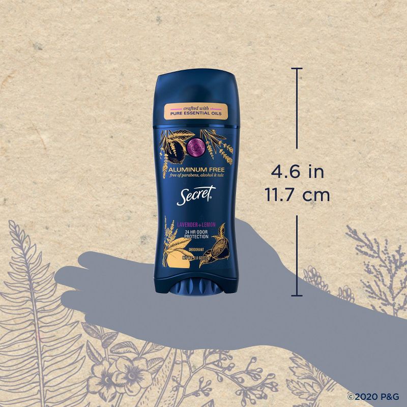 Secret Aluminum-Free Women's Deodorant with Essential Oils Lavender & Lemon - 2.6oz