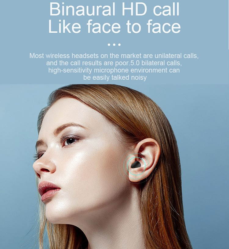 Wireless Earbuds Bluetooth Headphones high Sound Quality Wireless Charging Case Waterproof Earphones Built-in Mic Headset for Sport Black