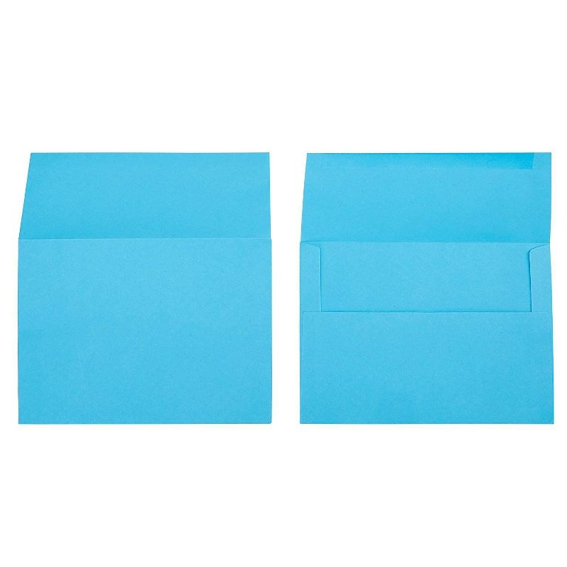100-Pack Invitation Envelopes for 5x7 Cards, Ideal for Wedding, Birthday, Baby Shower, 5.25"x7.25" (Aqua Blue)