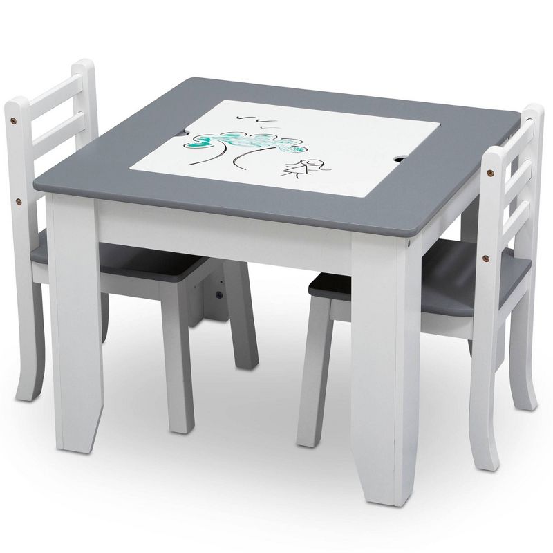 Delta Children Chelsea Wood Table and Chair Set - Gray/White