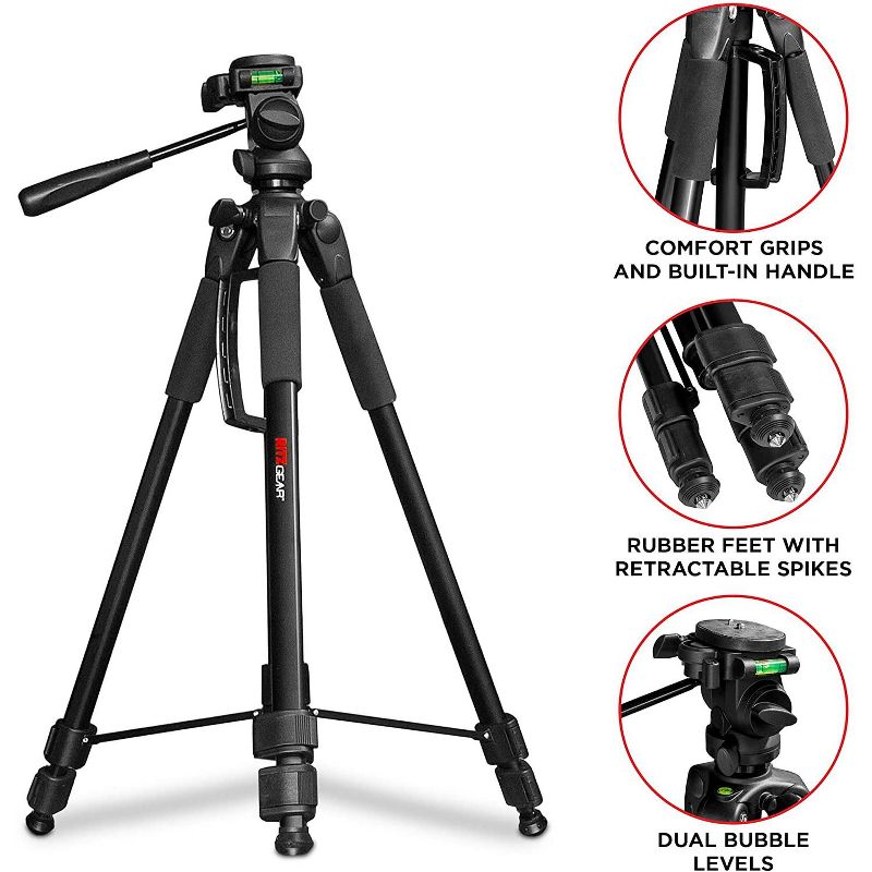 Ritz Gear 70" Deluxe Premium Tripod with Monopod for Photo/Video Cameras Includes Carrying Case