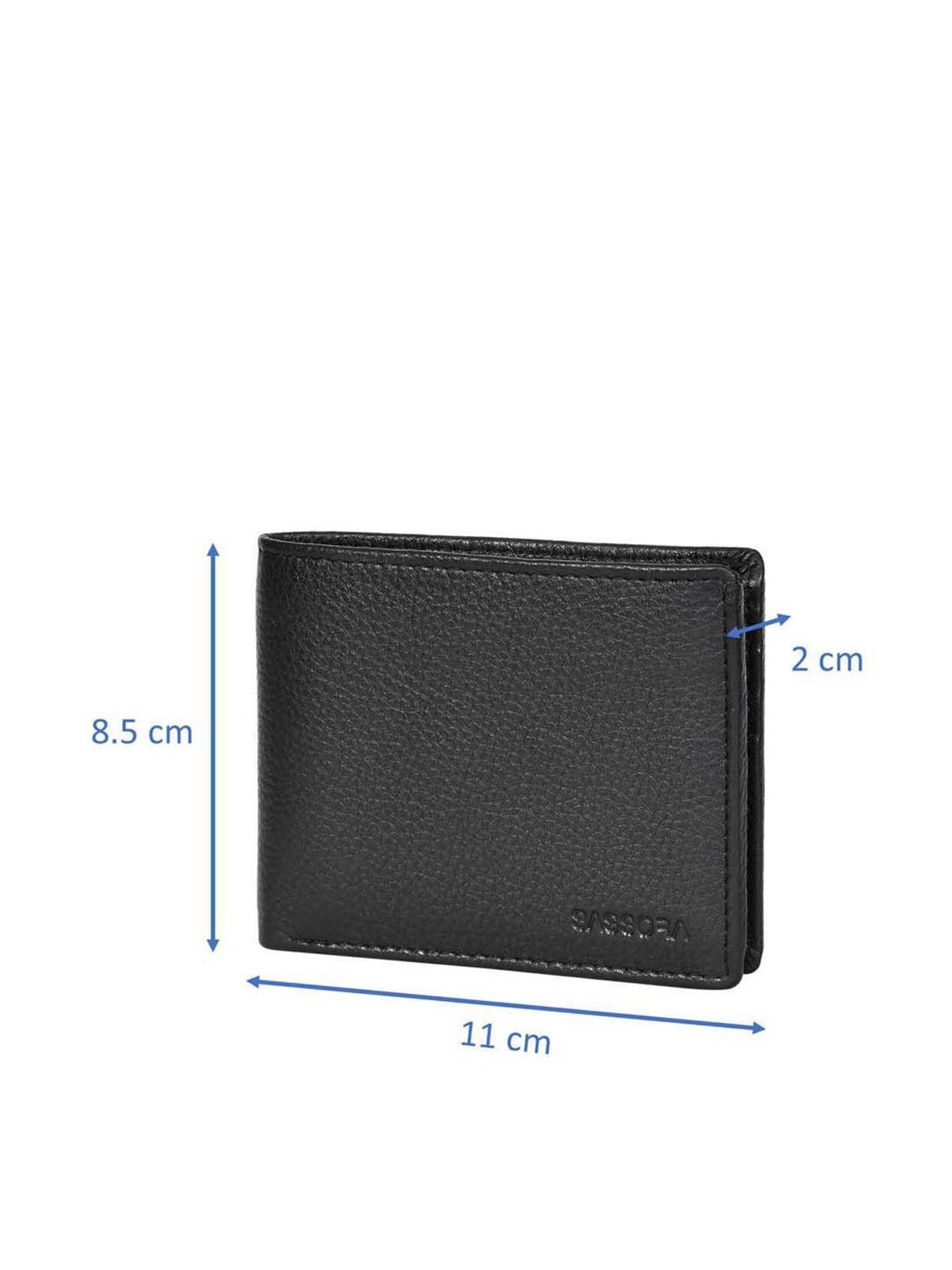 SASSORA Black Casual Leather Bi-Fold Wallet for Men