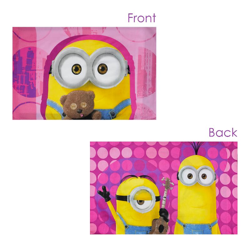 3pc Minions Twin Bed Sheet Set Pink Buddy Buddy Bedding Accessories - Despicable Me..