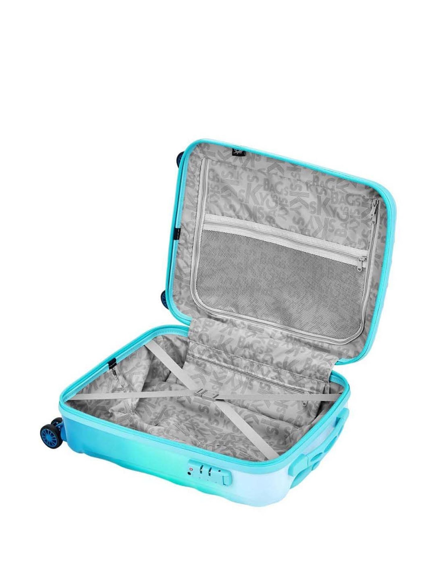 Skybags Openskies Blue Textured Hard Cabin Trolley Bag - 39 cm