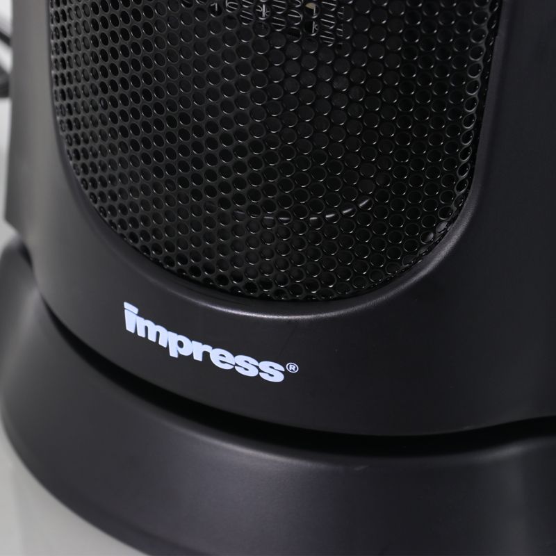 Impress Oscillating Ceramic Tower Heater in Black