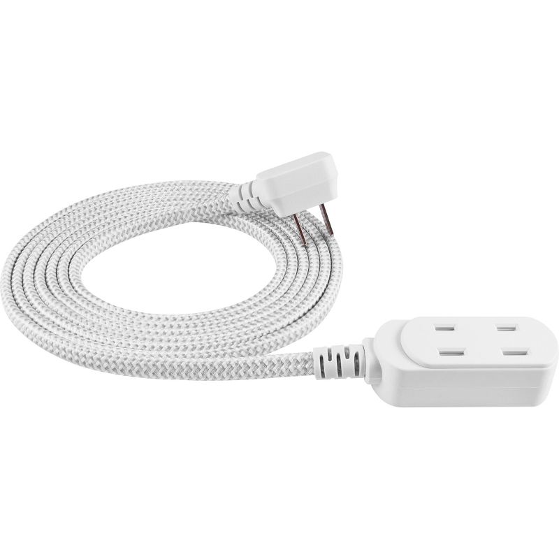 Philips 8' 3 Outlet Indoor Polarized Extension Cord Gray/White