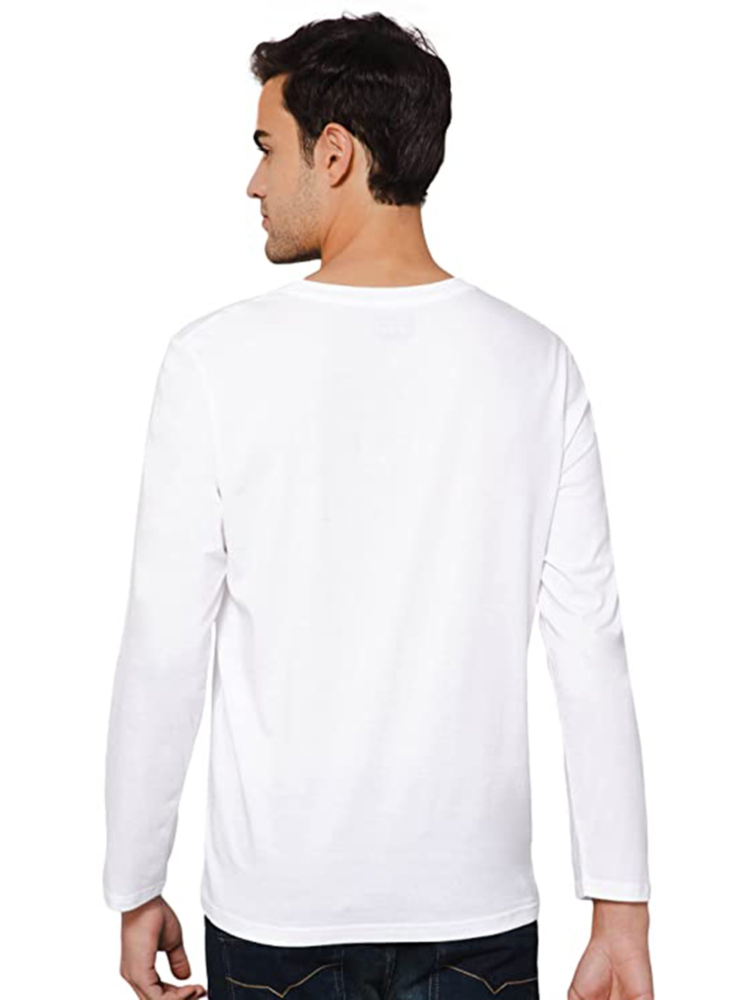 Dyca White Regular Fit Printed Crew T-Shirt
