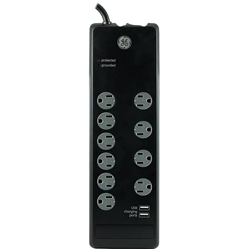 SurProtector with 10 Outlets and 2 USB Ports TwisttoLock Black 13476