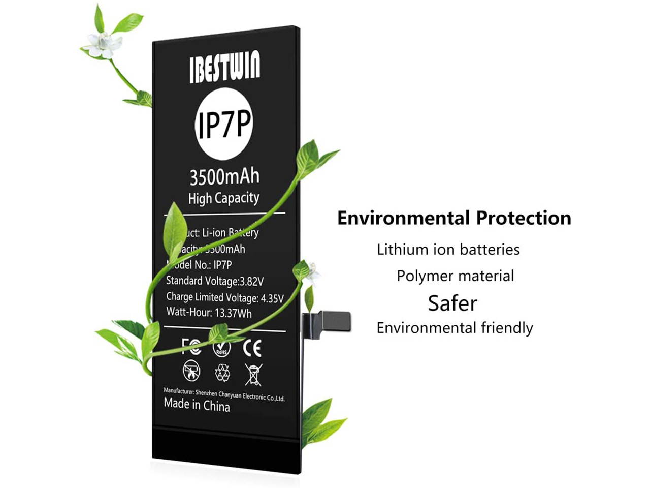 Battery for iPhone 7 Plus IBESTWIN Upgraded High Capacity 3500mAh Replacement Battery for IP 7 Plus with Full Remove Tool Kit Adhesive and Instruction