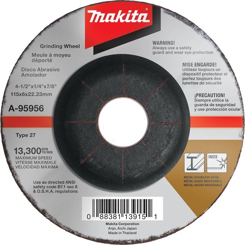 Makita A-95956-25 INOX 4-1/2 in. x 1/4 in. x 7/8 in. Grinding Wheel (25-Pack)