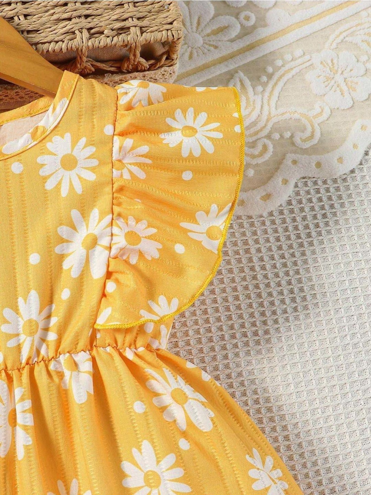 Bolly Lounge Girls Yellow Floral Dress