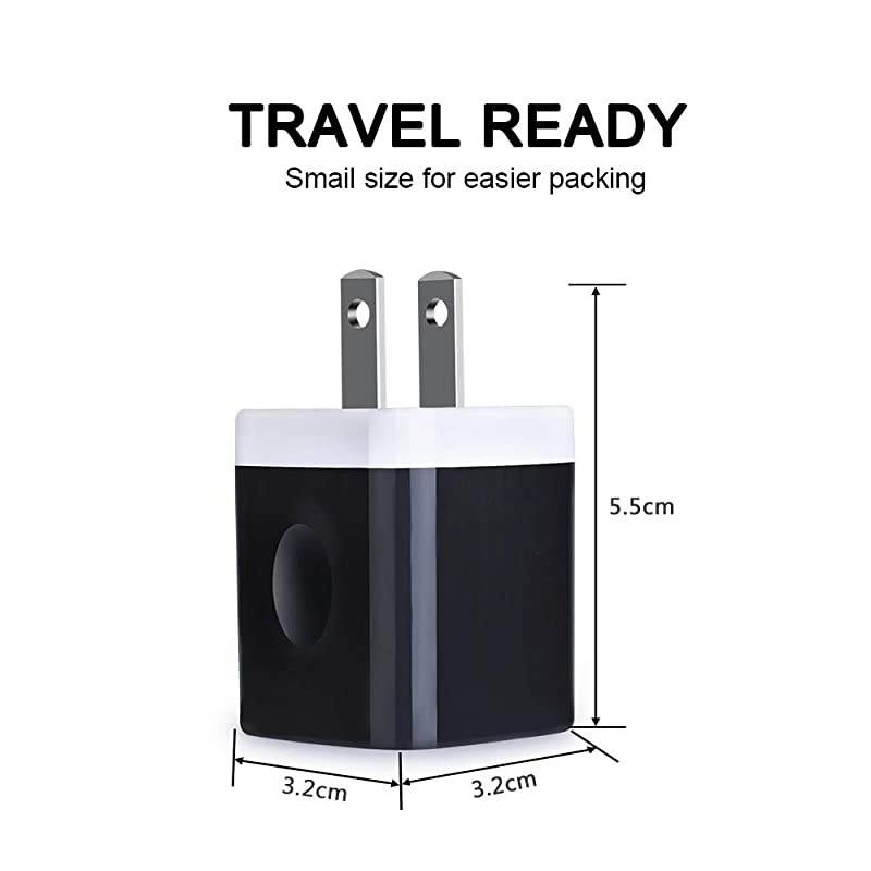 Charger Adapter21A  5Pack Home Travel Dual Port Plug Wall Charging Block Compatible with iPhone X87 Plus6 Plus6s PlusTabletSamsung Galaxy S8S7 EdgeHTCLGSonyNokiaMotorola and More