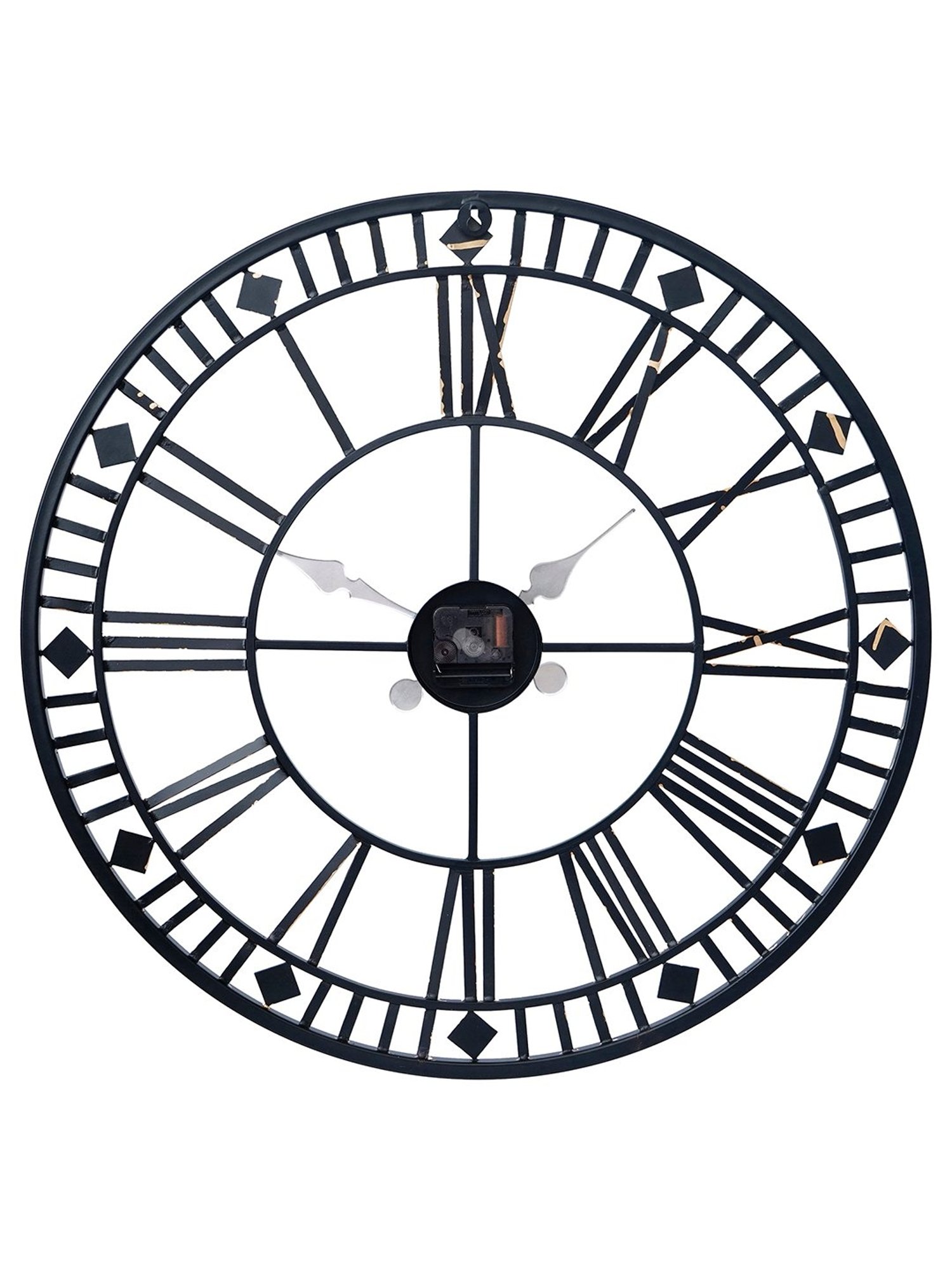 CHRONIKLE Round Black & Gold Iron Wall Clock