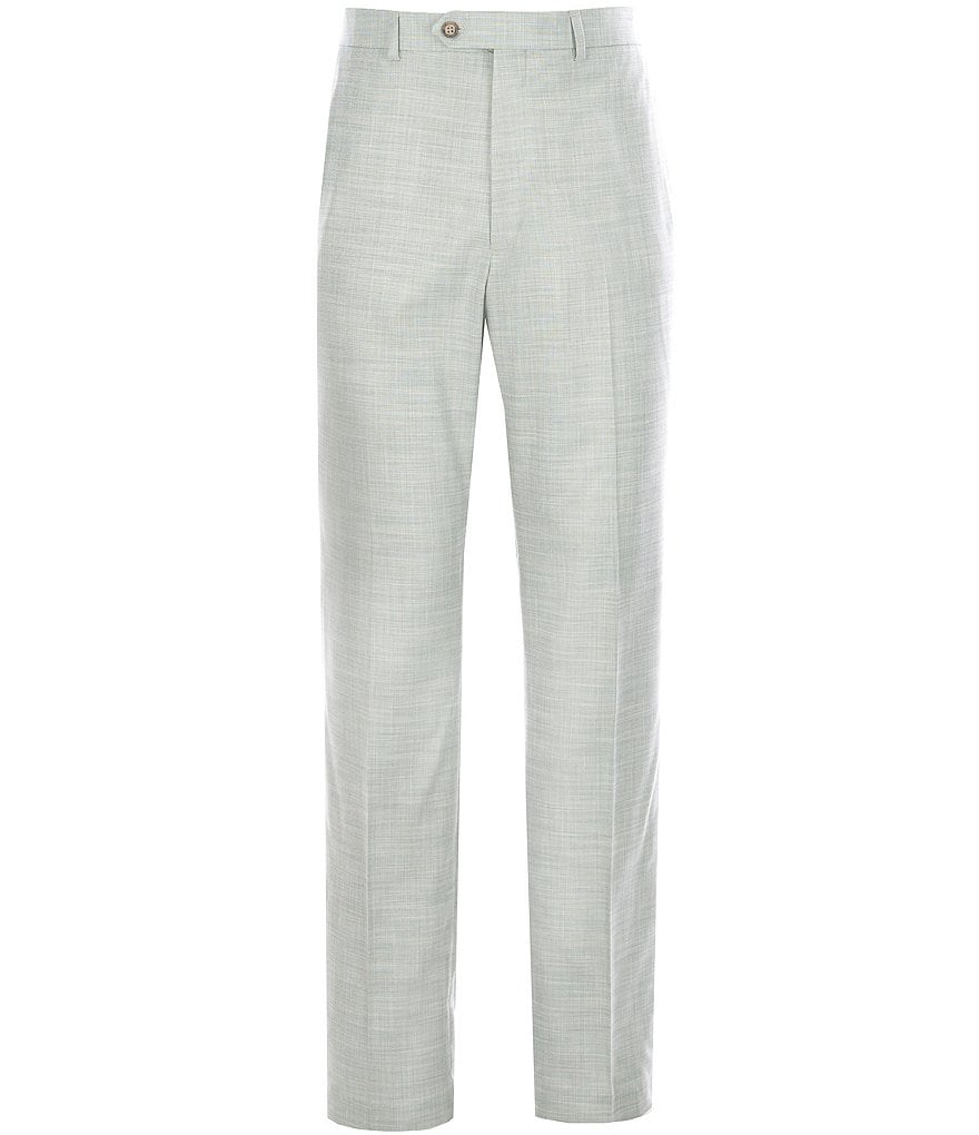 Ralph Ralph Lauren Slim Fit Flat Front Tonal Shark Skin Pattern Dress Pants