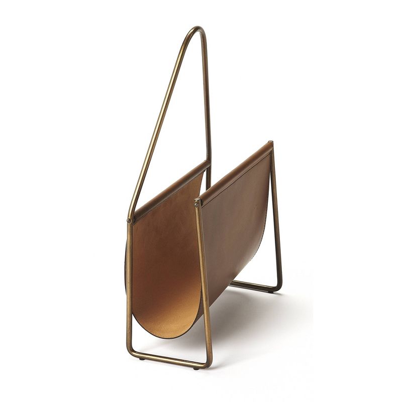 Rupert Leather Magazine Basket Brown - Butler Specialty