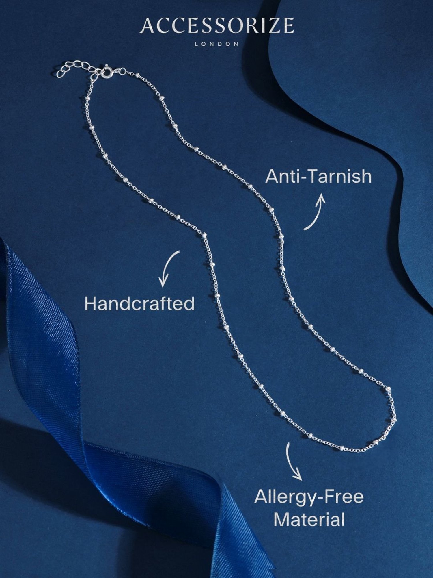 Accessorize London Women's 925 Sterling Silver Bobble Necklace