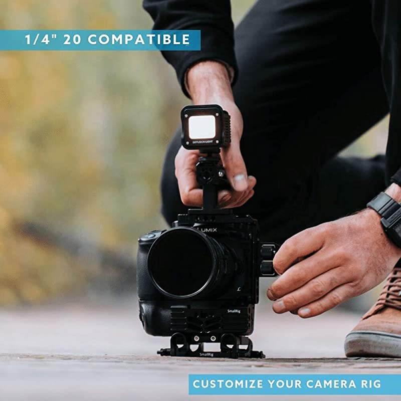 20 Daylight Balanced LED Light for Photo Video Content Creation Includes Warming Gel Diffuser DSLR Camera Mount for Sony Nikon Panasonic Fuji Canon GoPro Drones