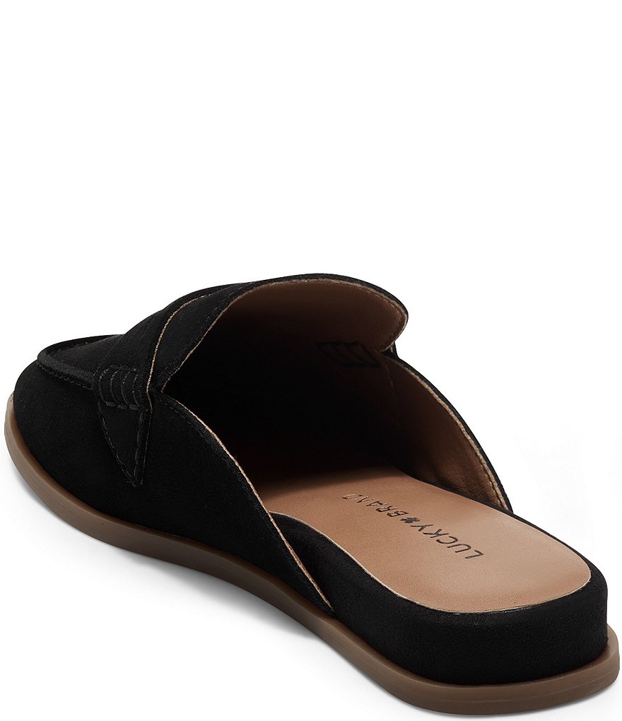 Lucky Brand Patsie Suede Penny Wedge Mules
