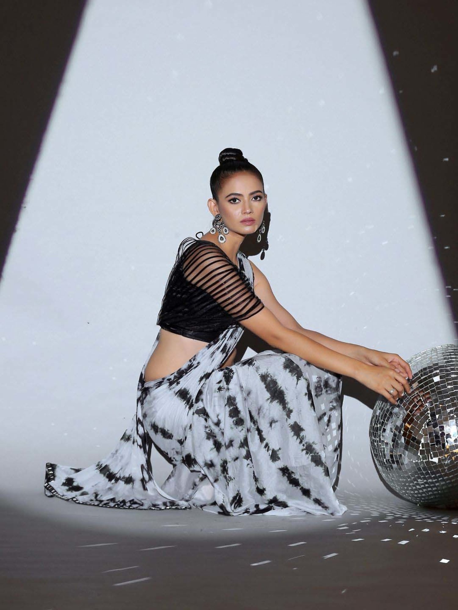 Swtantra Black Striped Readymade Blouse