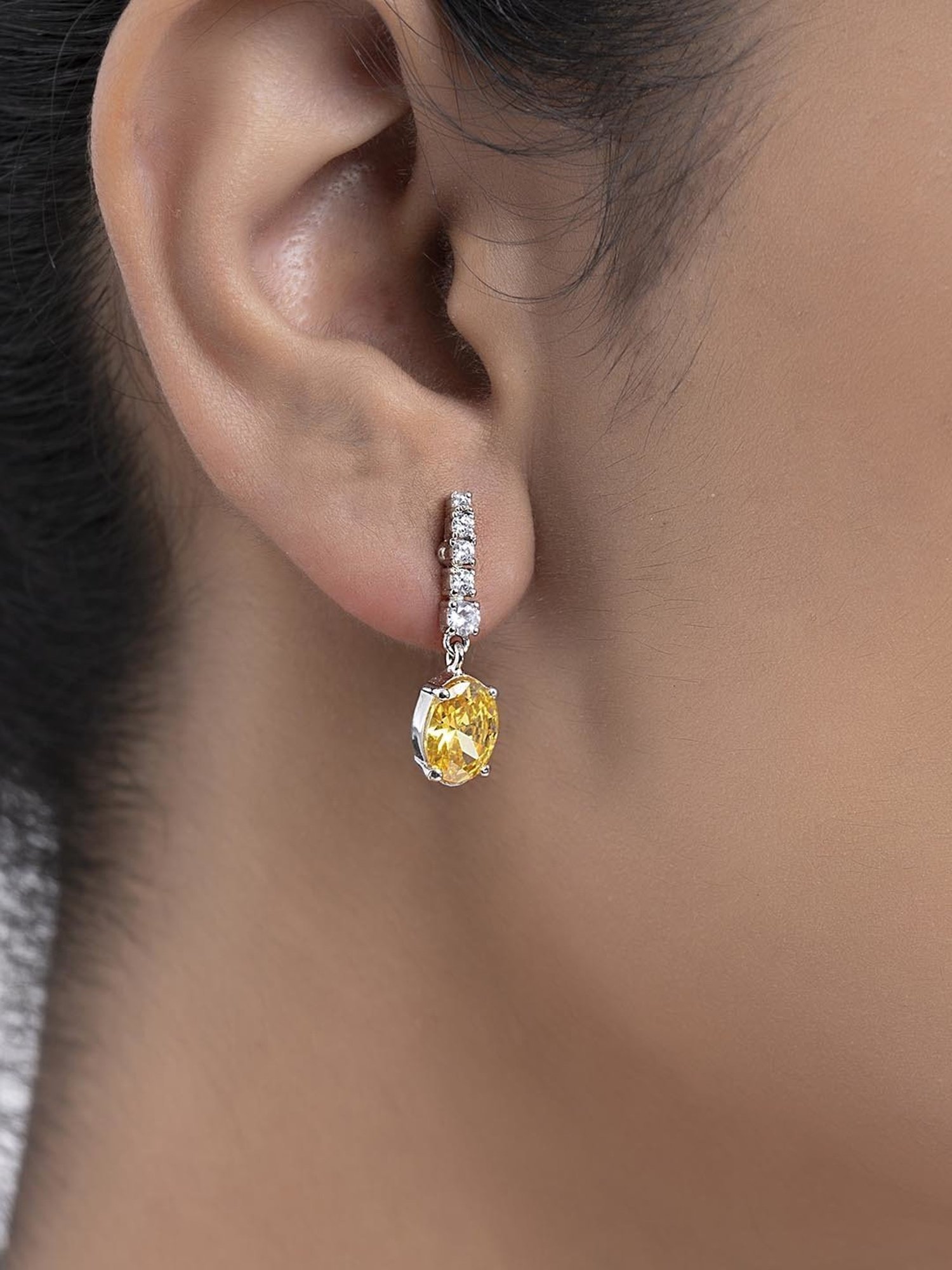 Clara 92.5 Sterling Silver Lily Earrings for Women