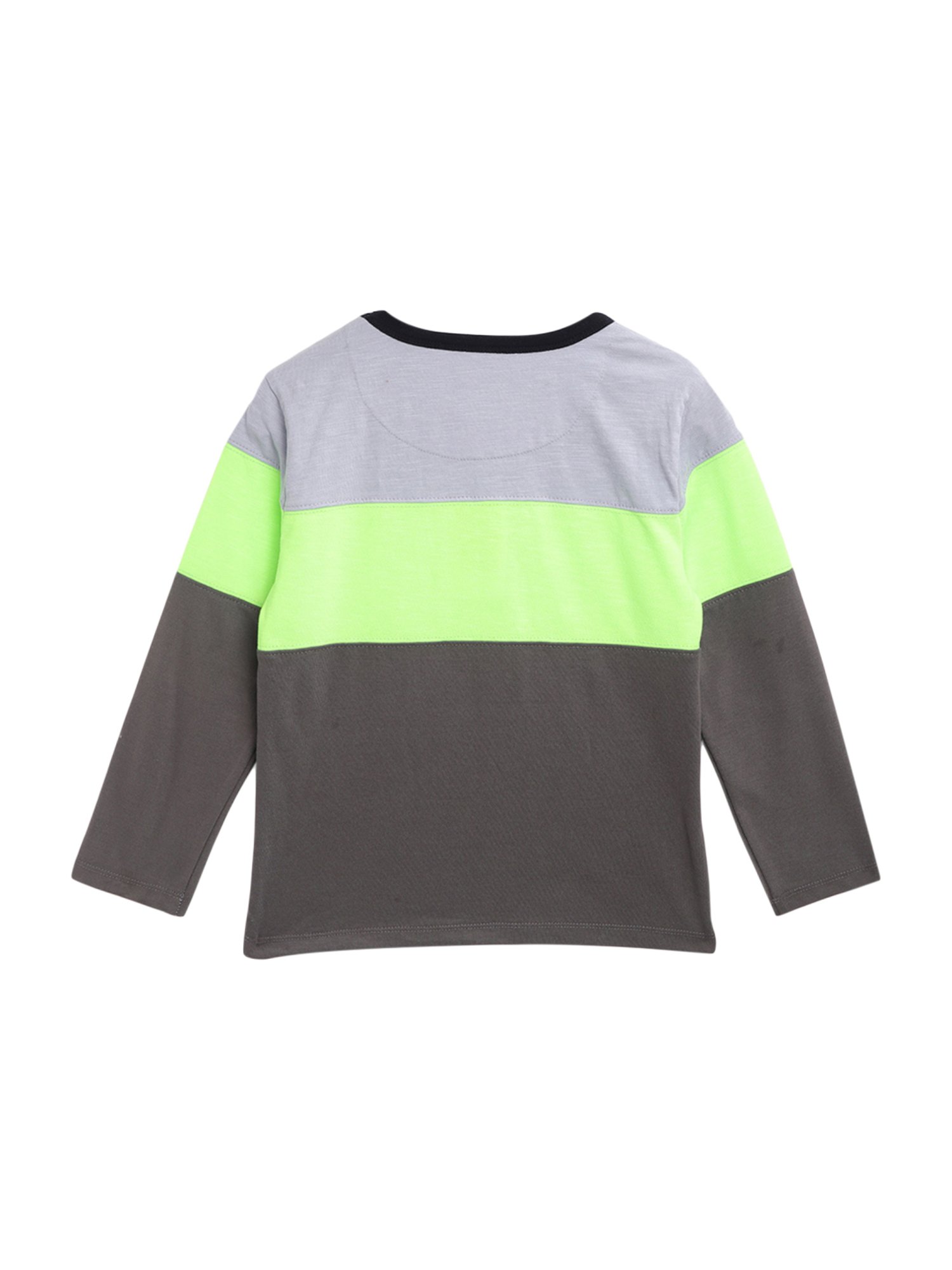 Cherry Crumble by Nitt Hyman Boys Grey Color Block Pattern T-Shirt