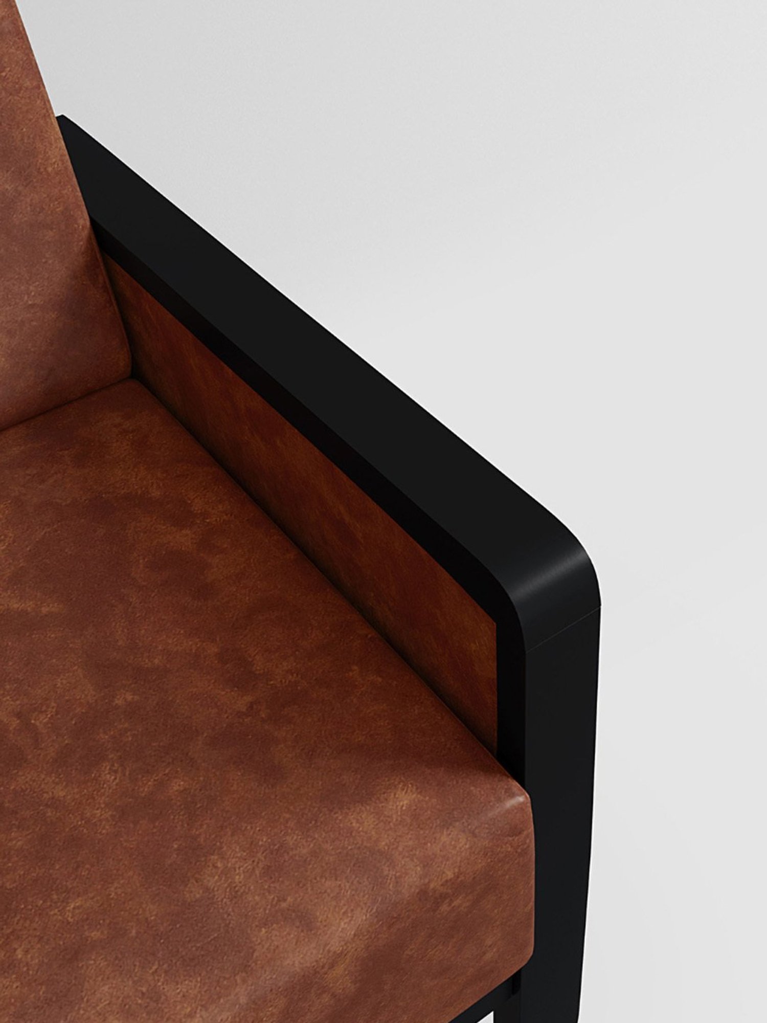 Godrej Interio Encardo Tan Wood 1 Seater Sofa