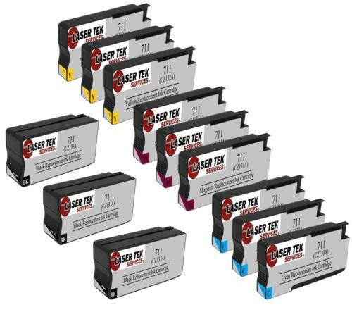 Laser Tek Services&reg; 12 Pack Remanufactured Replacement HP 711 Ink Cartridges(3  CZ133A, 3  CZ130A, 3  CZ131A, 3  CZ132A)