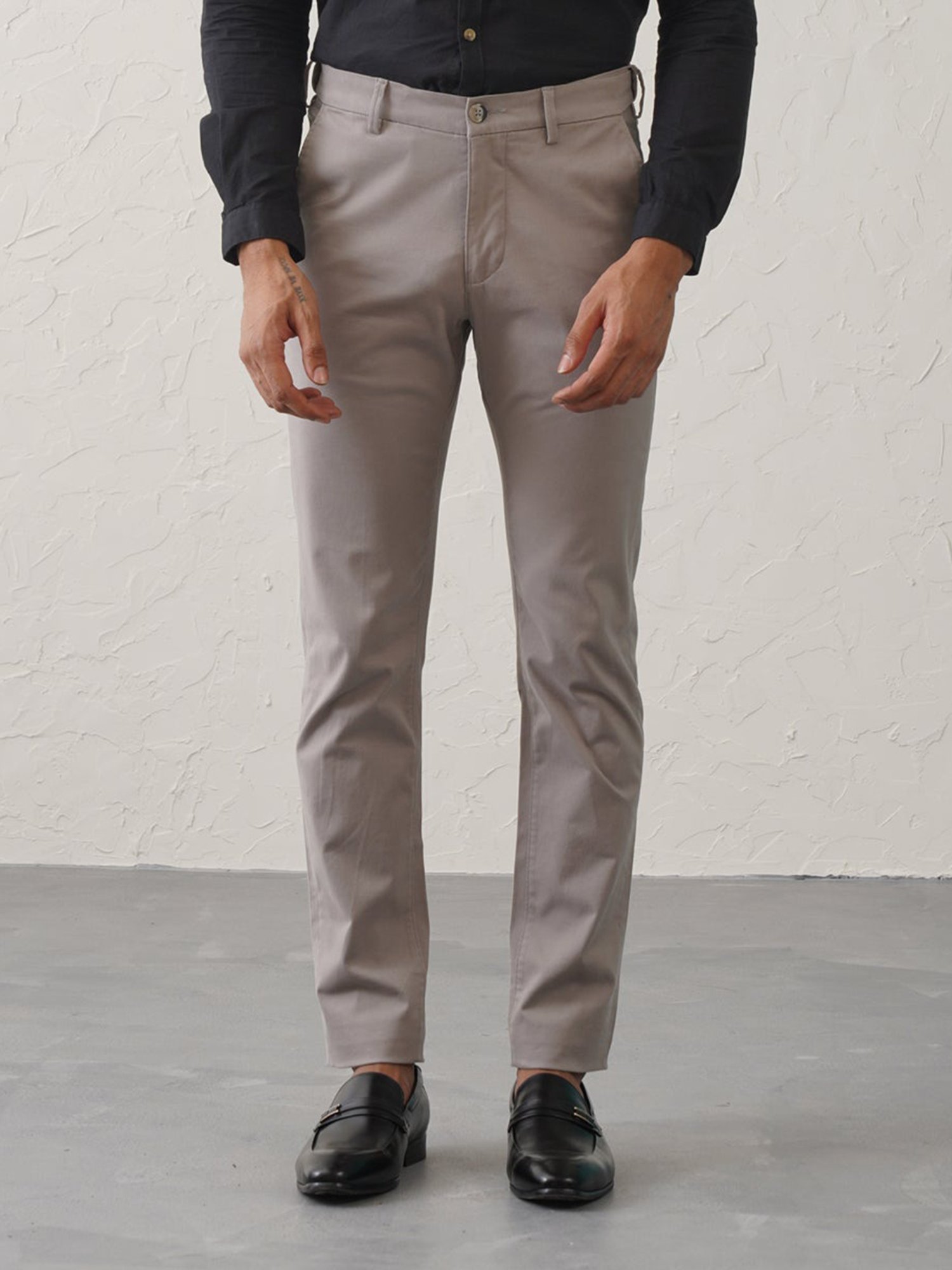 MinusOne Grey Slim Fit Chinos