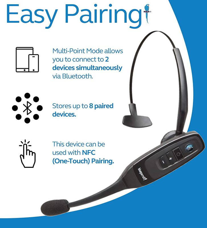 BlueParrott C400-XT Voice-Controlled Bluetooth Headset with 96% Noise Canceling Microphone for iOS and Android Bundle with Blucoil 5000mAh Portable Power Bank, and 3-FT USB 2.0 Type-A Extension Cable