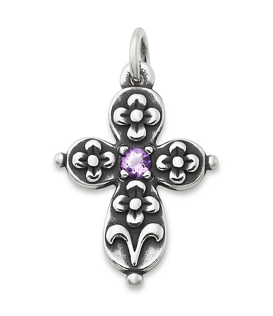 James Avery Amethyst Floret Cross Charm