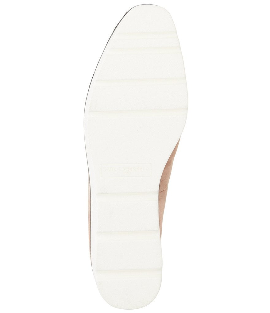 KARL LAGERFELD PARIS Bri Suede Jeweled Ornament Platform Loafers