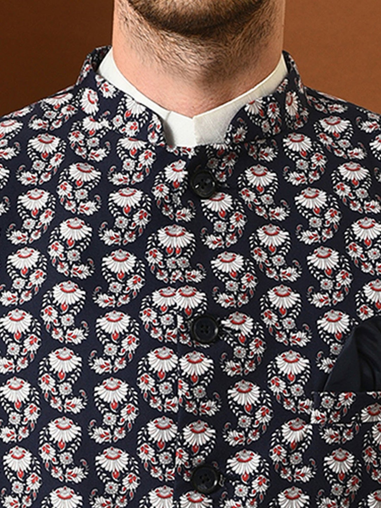 Hangup Off White Regular Fit Print Kurta & Harem With Jacket