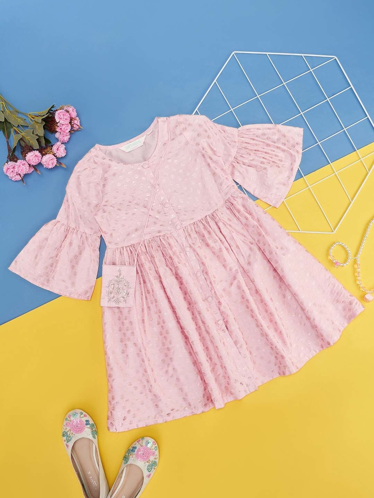 Akkriti by Pantaloons Kids Creole Pink Printed Dress