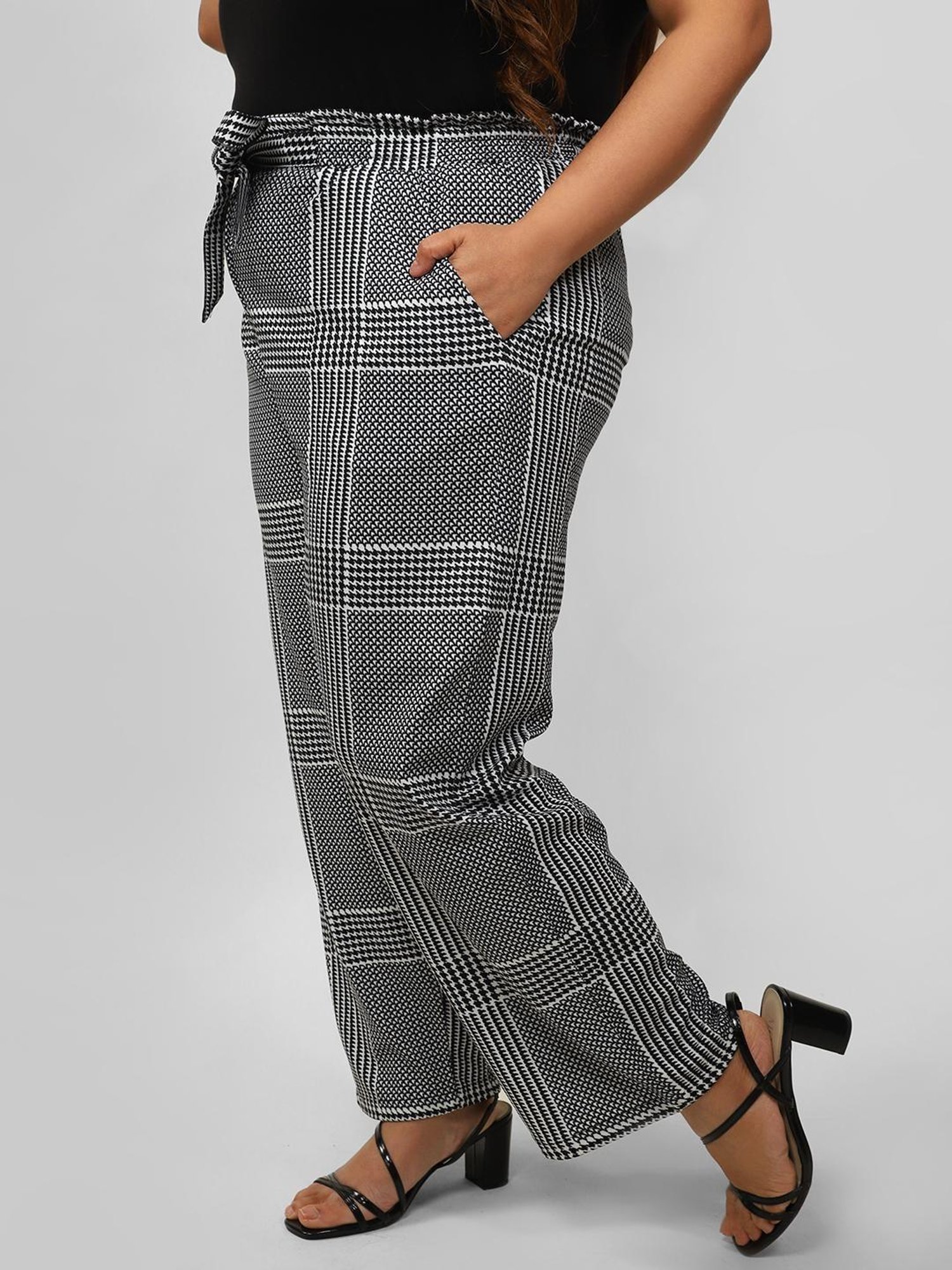Amydus Black Houndstooth Trousers