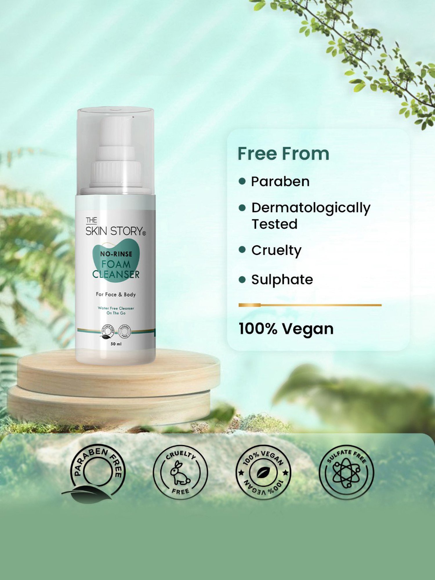 The Skin Story No-Rinse Foam Cleanser for Face & Body - 50 ml