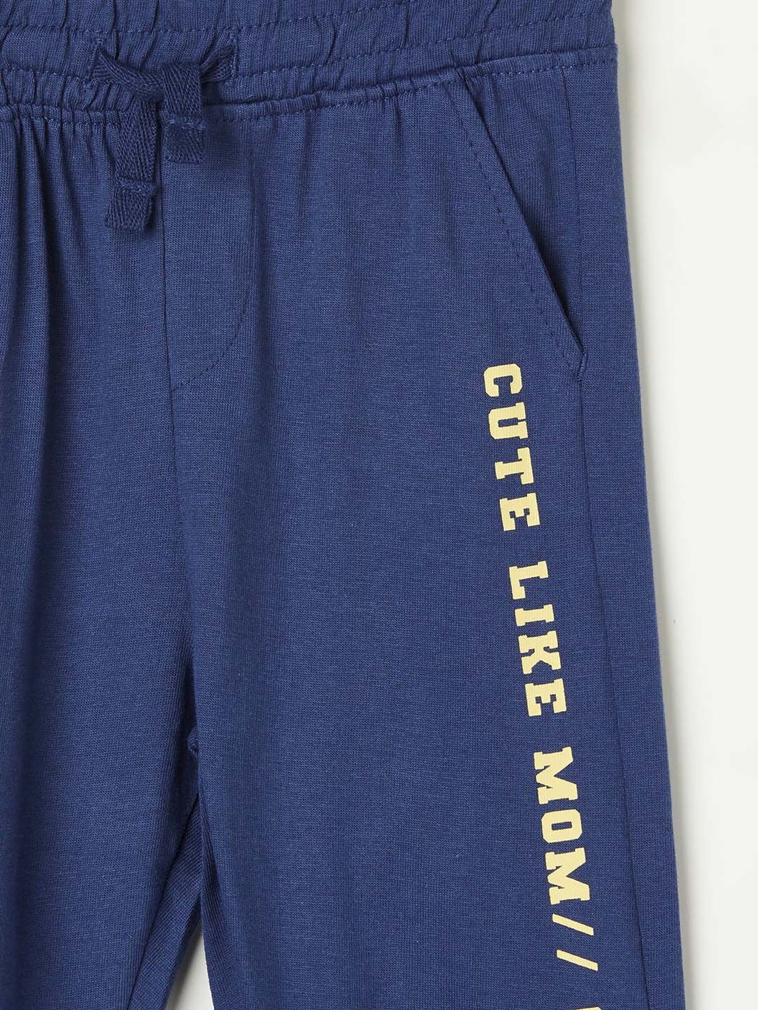 Juniors by Lifestyle Blue Cotton Printed Trackpants