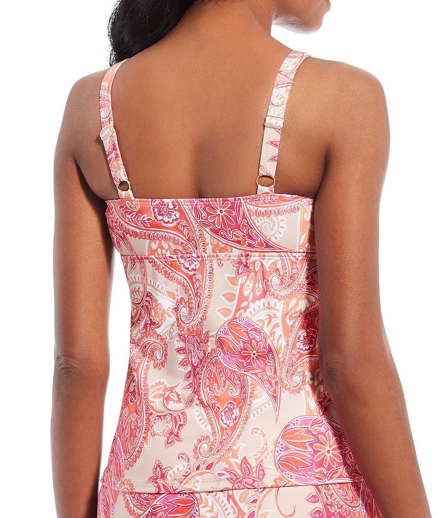 Alex Marie Sunset Paisley High Neck Tankini Swim Top