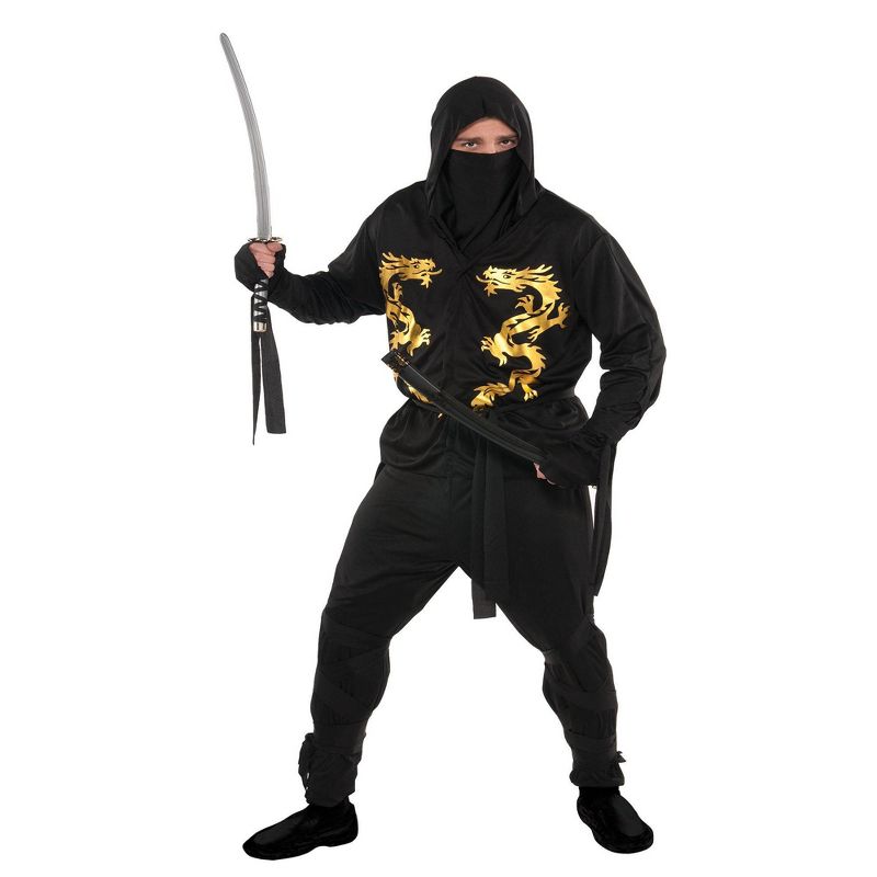 Adult Plus Black Dragon Ninja Halloween Costume 2X