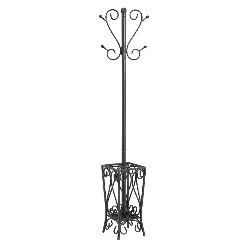 Scrolled Coat Rack and Umbrella Stand Black - Aiden Lane